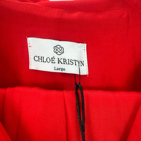 Chloe Kristyn Comfort Bamboo Long Pyjama Set Front Button Red Size Large NWT - Picture 10 of 11